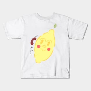 Cute aesthetic lemon on the phone artwork Kids T-Shirt